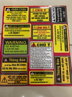 SET TEM GIẤY HỒNG CHO CÁC LOẠI XE