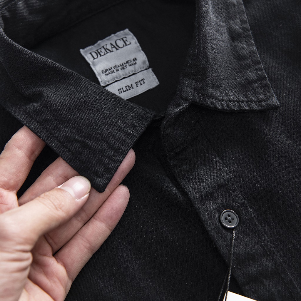 Áo sơ mi jeans denim nam dài tay dáng suông, áo somi bò chống nắng chất liệu jean cao cấp, co dãn tốt