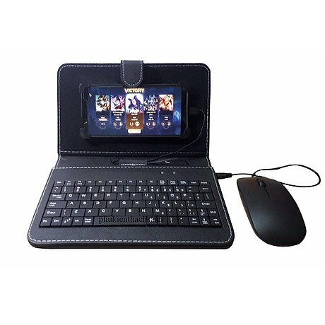 Combo bao da bàn phím kèm chuột KAW cho điện thoại, máy tính bảng từ 4.5-8 inch, Dễ kết nối sử dụng