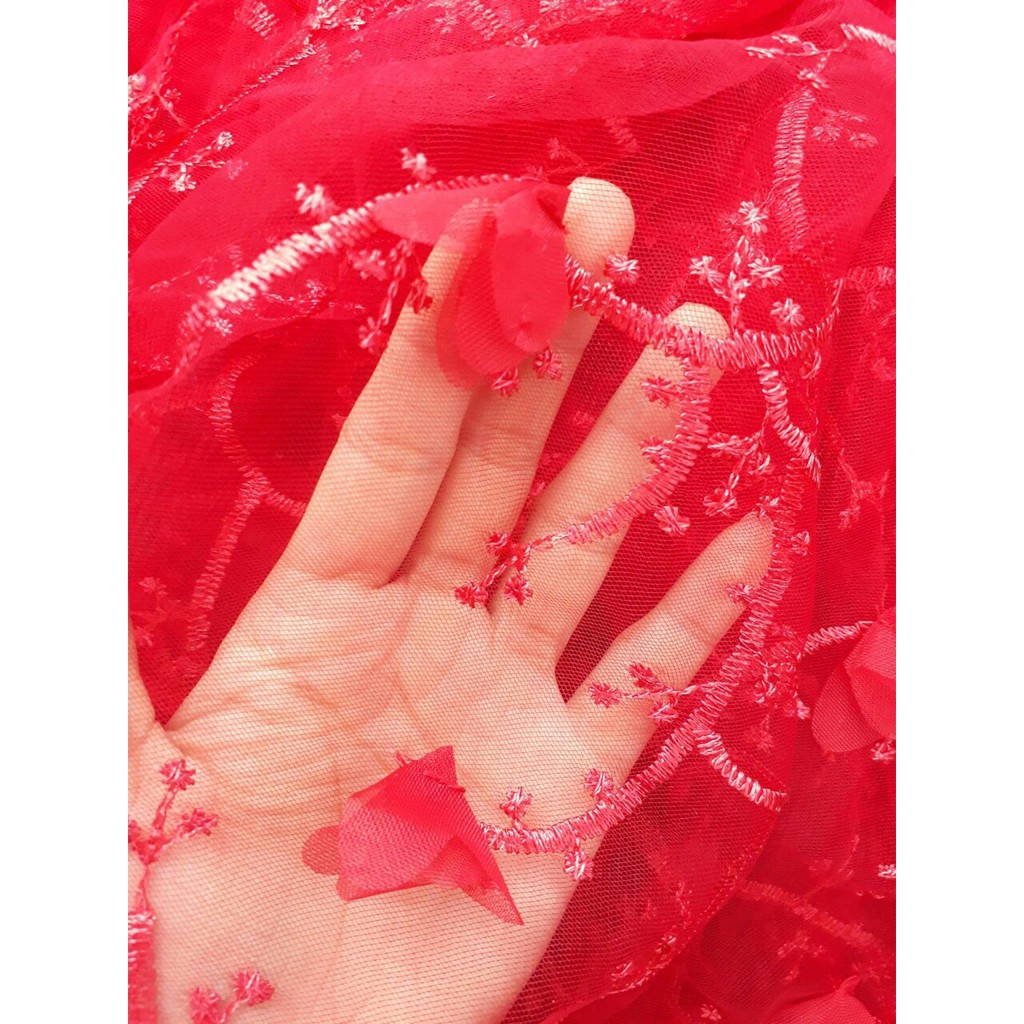 Đầm Maxi Dạ Hội Thêu Đính Hao 4D Cực Yêu, 2 màu trắng, đỏ | BigBuy360 - bigbuy360.vn