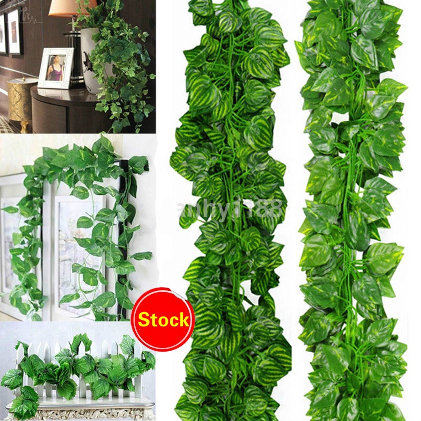 Dây Lá Thường Xuân Giả Bằng Nhựa Dài 2M Dùng Trang Trí