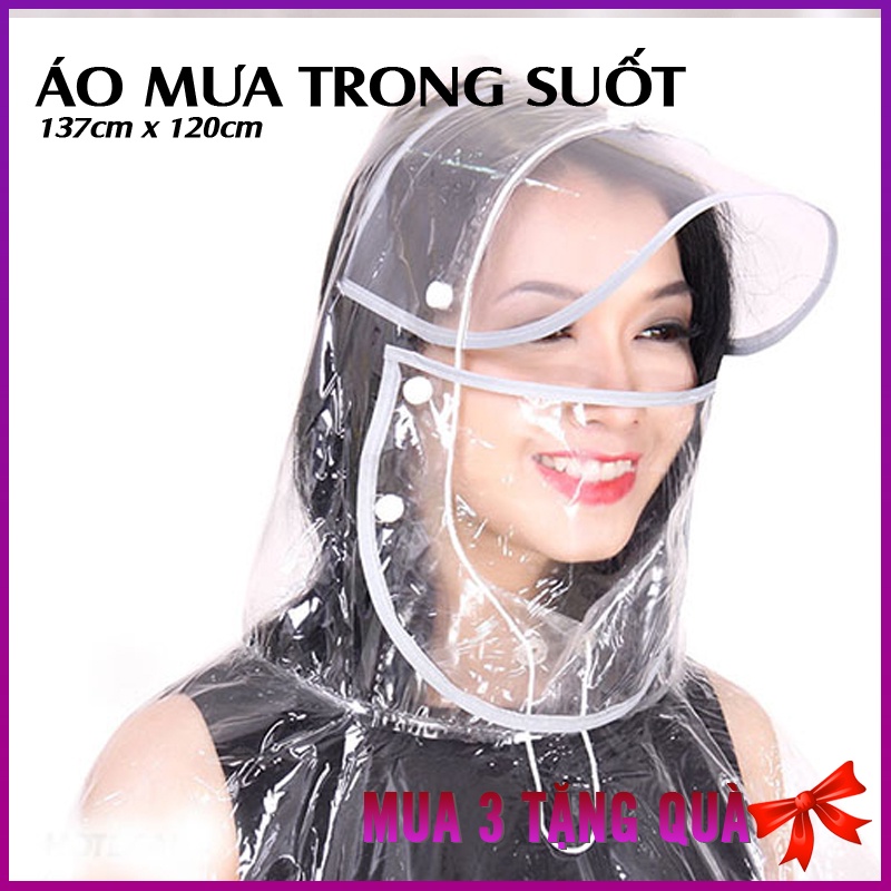 Áo mưa trong suốt 1 đầu KN STORE áo mưa đi xe máy chất liệu EVA bền, dai và không mùi, không độc hại