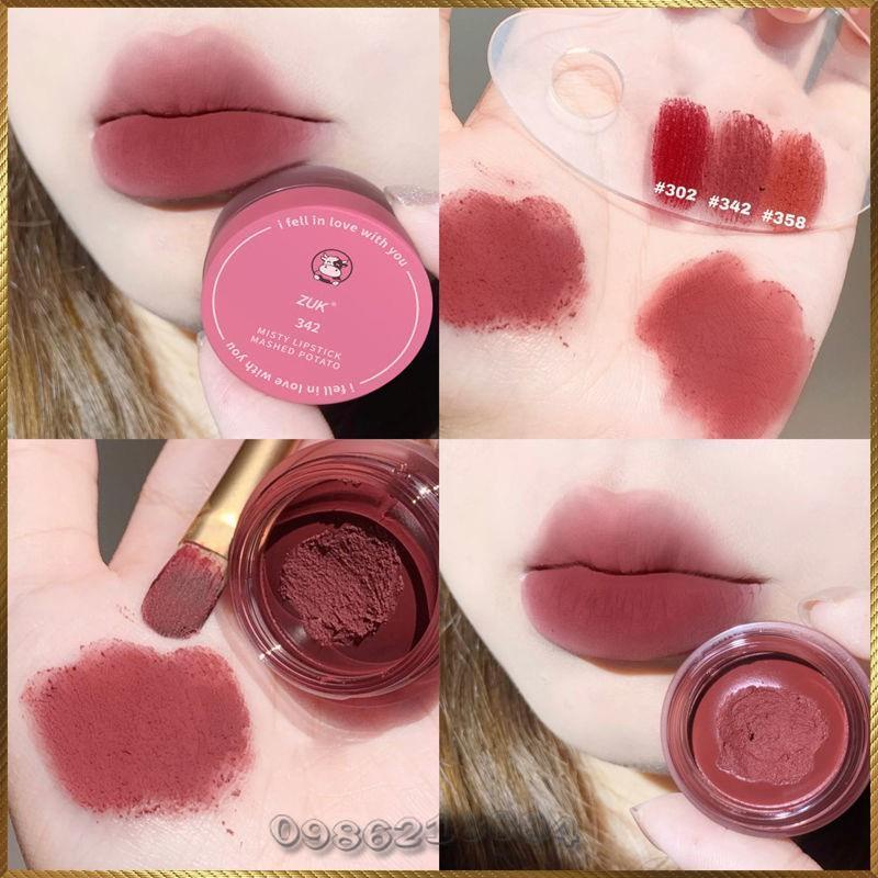 Hũ son môi kiêm má hồng Zuk Misty Lipstick Mashed Potato tặng kèm cọ ZML3