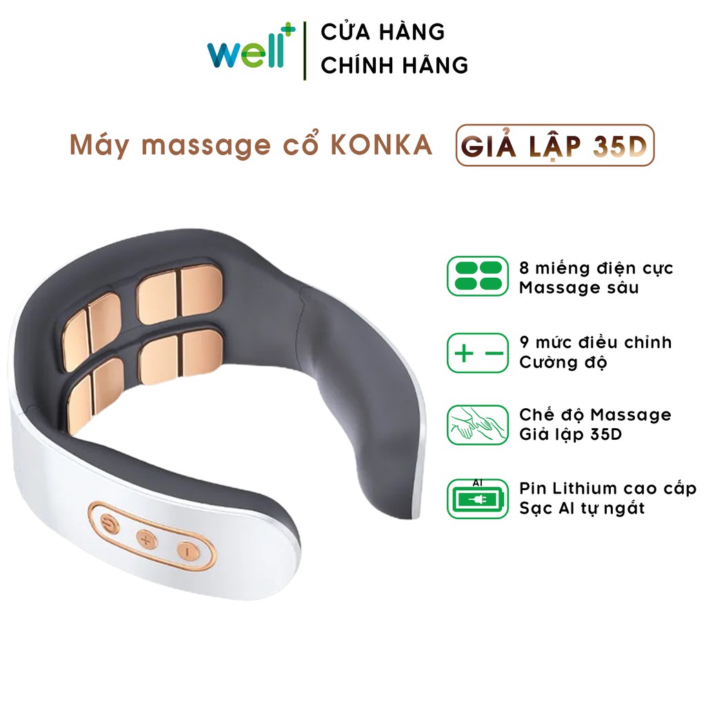 Máy Massage Cổ Vai Gáy KonKa H60 Xung Điện Thông Minh Đa Chức Năng - Máy Mát Xa Cổ Vai Gáy, Đốt Sống Cổ