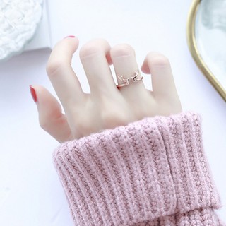 Nhẫn Nữ Vàng Hồng Sừng Nai Dễ Thương Chất Liệu Titan Không Đen Không Ngứa Bilyshop TT 2168