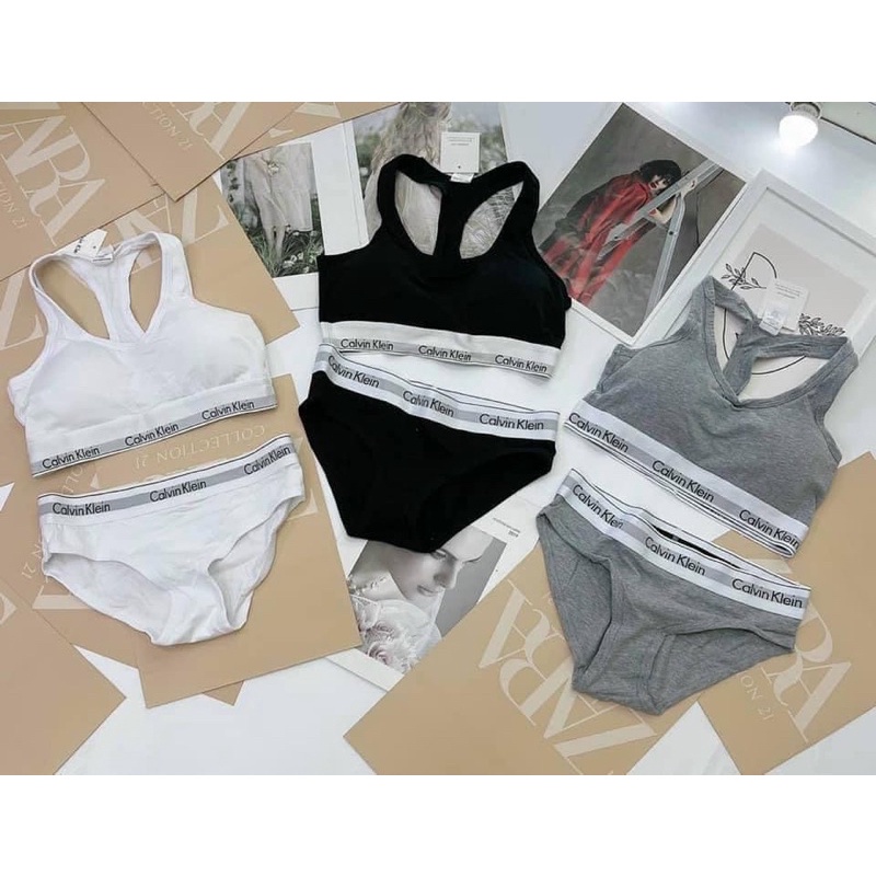 Bộ đồ lót thể thao CK cao cấp có đệm mút cotton co dãn 4 chiều ( kèm video thật ) - CK3