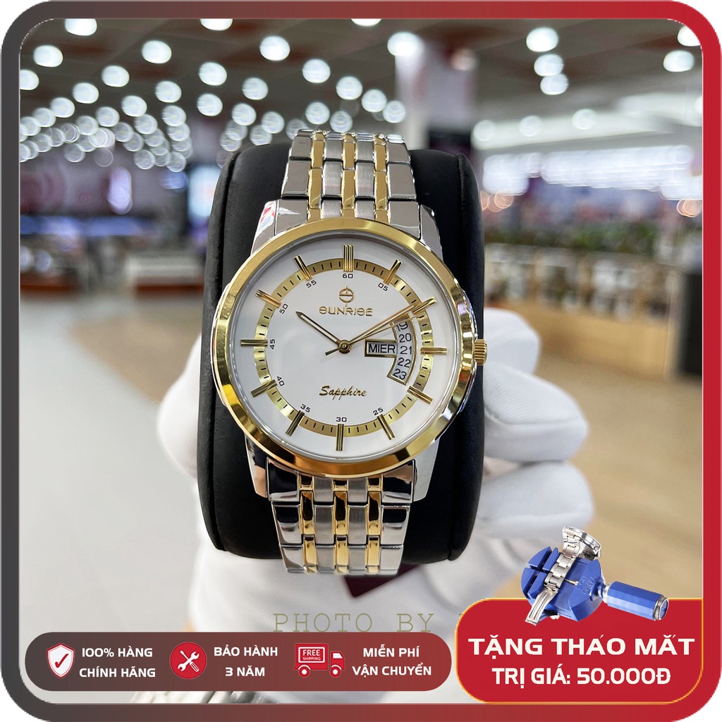 Đồng hồ nam Sunrise DM767SWA A2 chính hãng full box Sapphire chống xước, chống nước