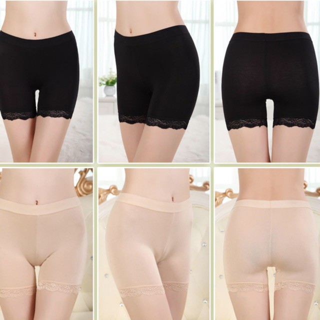 QUẦN LÓT ĐÙI MẶC VÁY COTTON VIỀN REN