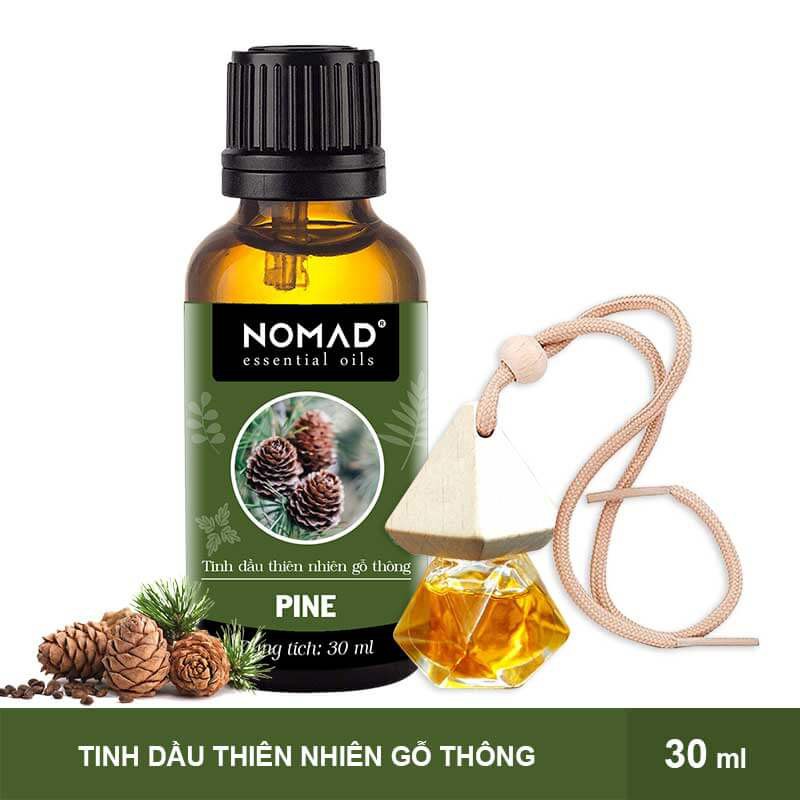 Combo Tinh Dầu Thiên Nhiên Nomad Gỗ Thông (30ml) Và Vỏ Tinh Dầu Dạng Treo