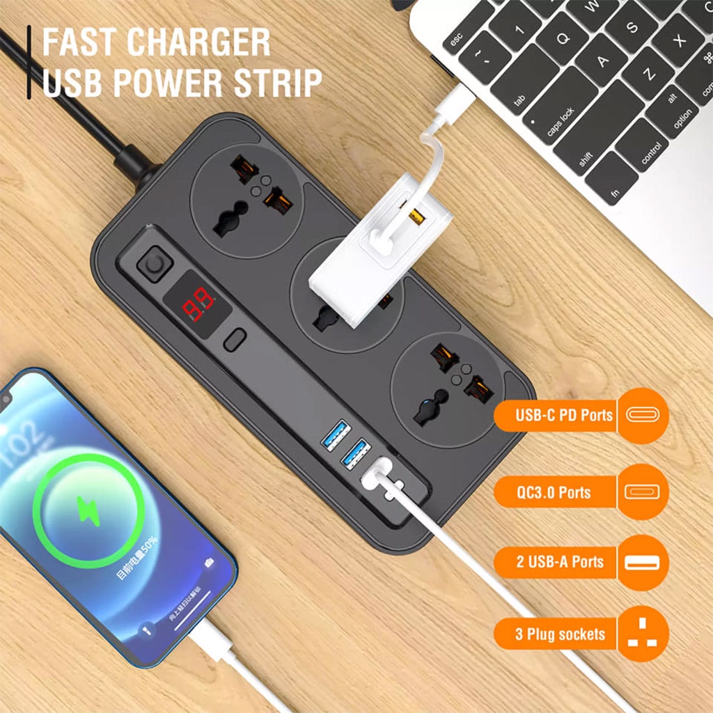 ⚡️ComBo 3 Cái⚡️ Ổ cắm điện Aspor A505 chĩnh hãng An toàn,Ổ điện hẹn gờ 4 cổng USB -TYC, chống cháy chập hơn ổ cắm Lioa