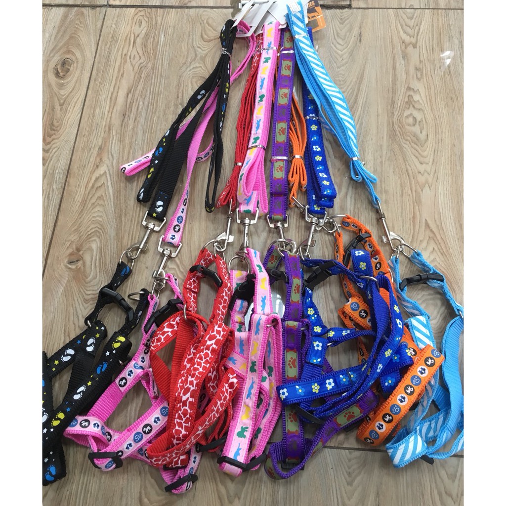 Dây dắt  yếm hoa văn chó mèo