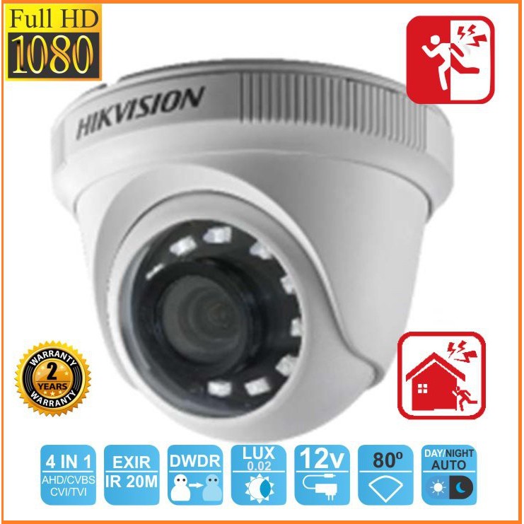Camera HDTVI Dome 2MP HIKVISION DS-2CE56B2-IPF CAMERA BÁN CẦU-  PHÂN GIẢI CAO - 2.0 Megapixel HIKVISION DS-​2CE56B2-IPF