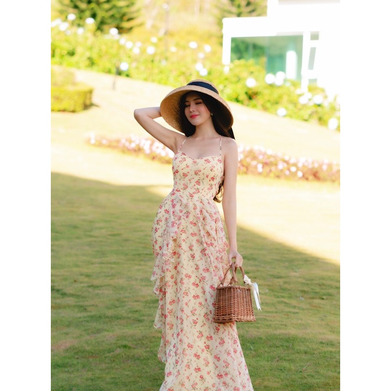 Đầm maxi hoa nhí bèo dây | BigBuy360 - bigbuy360.vn