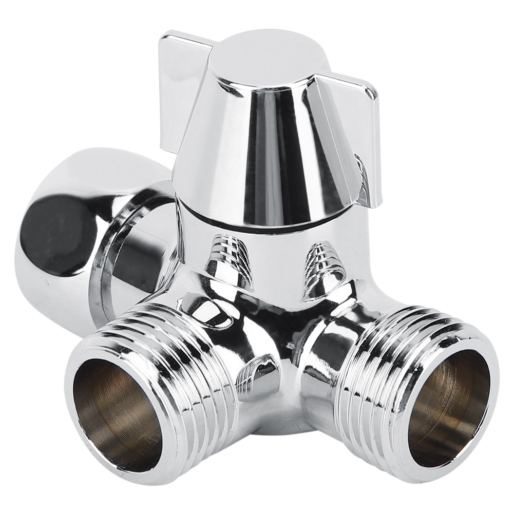 Đầu vòi nước chuyển 3 hướng màu bạc G1/2&quot; mạ điện tiện dụng