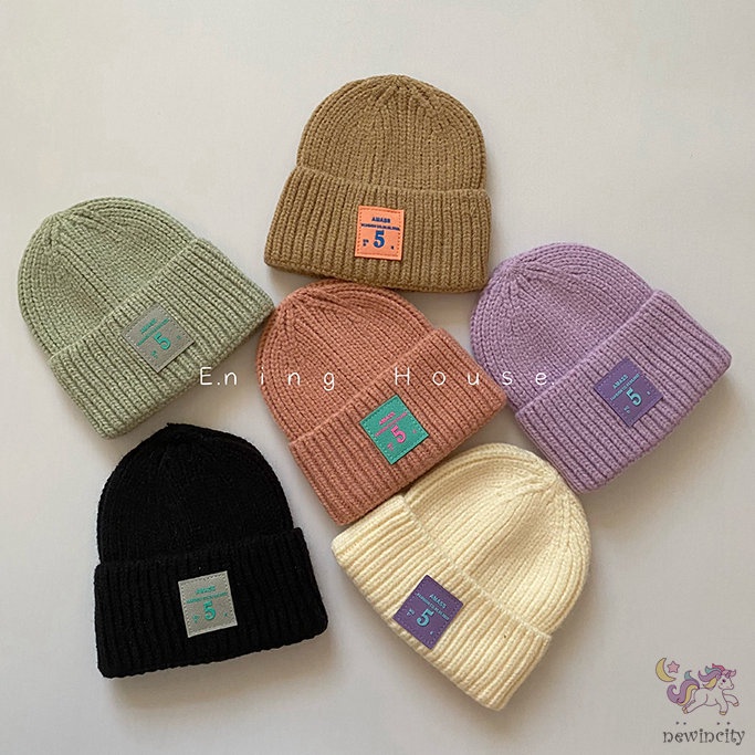 Mũ dệt kim co giãn giữ ấm mùa đông thời trang Hàn Quốc cho trẻ em