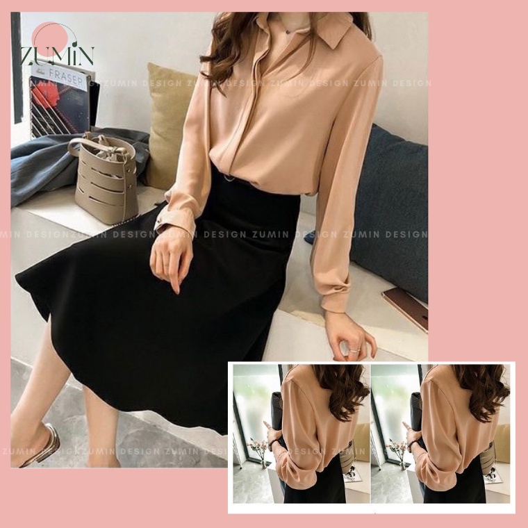 Áo sơ mi nữ công sở thời trang, áo sơ mi nữ đi học đi làm 4 màu trẻ trung | BigBuy360 - bigbuy360.vn