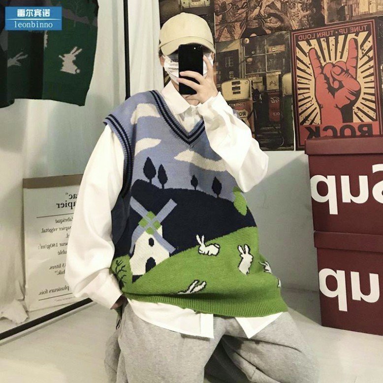 Áo Gile Len Cặp Đôi Nam Nữ Dáng Rộng, Áo Len Unisex FreeSize Hàng Quảng Châu Cao Cấp | BigBuy360 - bigbuy360.vn