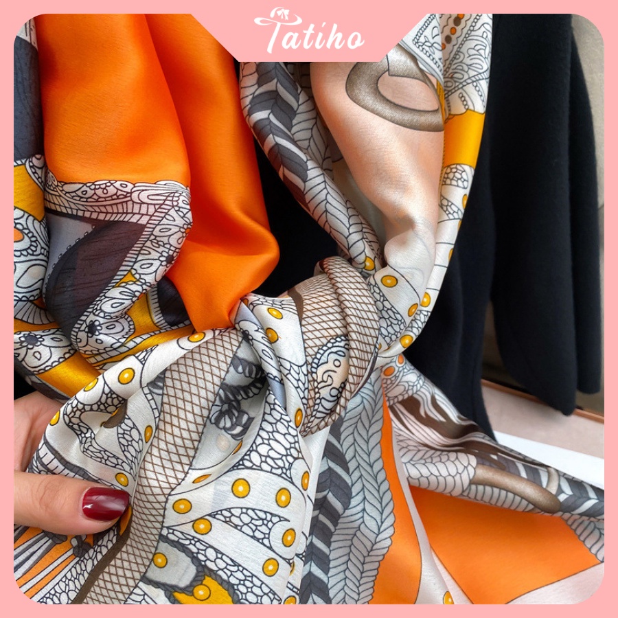 [Hàng Xịn, Giá Tốt] Khăn Choàng Quàng Cổ Lụa Cao Cấp Yên Ngựa Sang Trọng - Chất Liệu Silk  - 90x180cm - Mã KS015