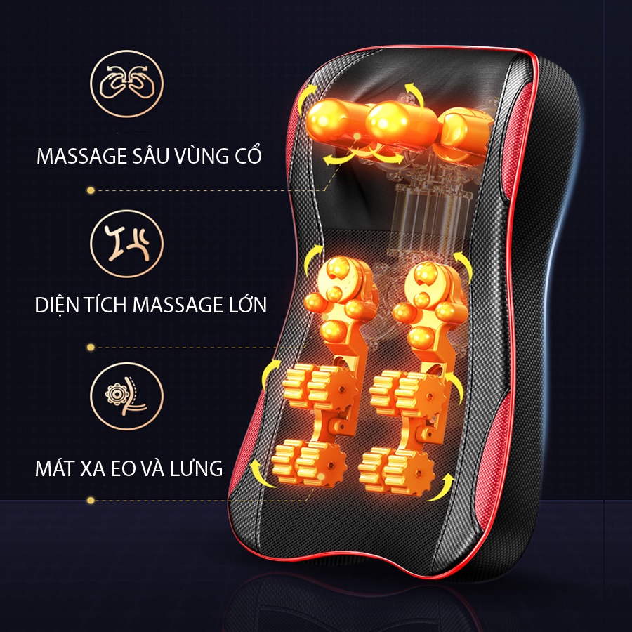 Gối Massage Cổ Vai Gáy Genji 8D, Máy Mát Xa Toàn Thân Đa Năng Cao Cấp Chuyên Dụng Cổ Vai Gáy