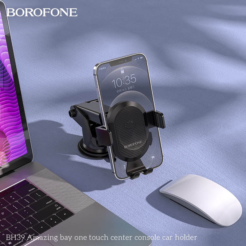 Giá đỡ điện thoại trên ôtô BOROFONE BH39 bền bỉ chắc chắn, đặt trên Táp lô hoặc kính chắn gió - Chính hãng