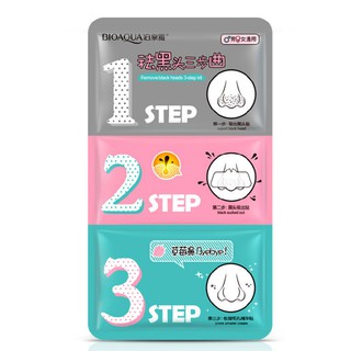 Set 3 bước mặt nạ bioaqua lột mụn đầu đen ở mũi