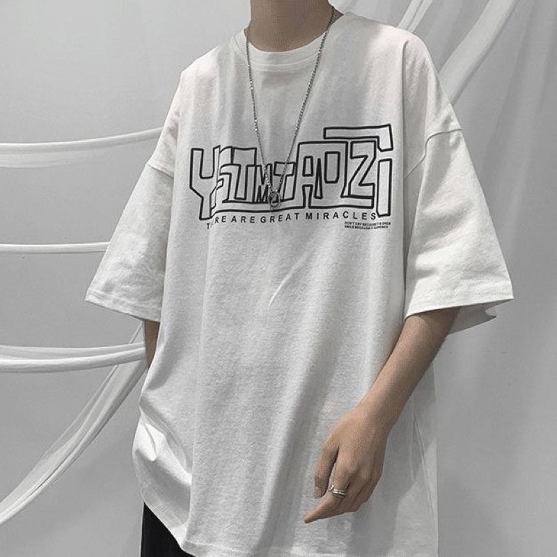 Áo phông unisex ,áo thun tay lỡ form rộng chất cotton in hình Y