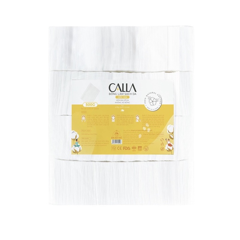 Bông làm sạch mềm mịn Bông Bạch Tuyết Calla 500g