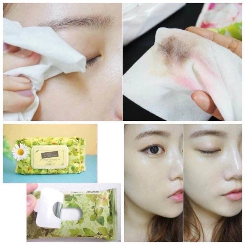 Khăn Giấy Tẩy Trang The Face Shop Herb Day Cleansing Tissue 20 Miếng