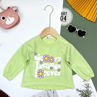 Áo cotton thu đông tay chun siêu xinh cho bé gái từ 10-23kg