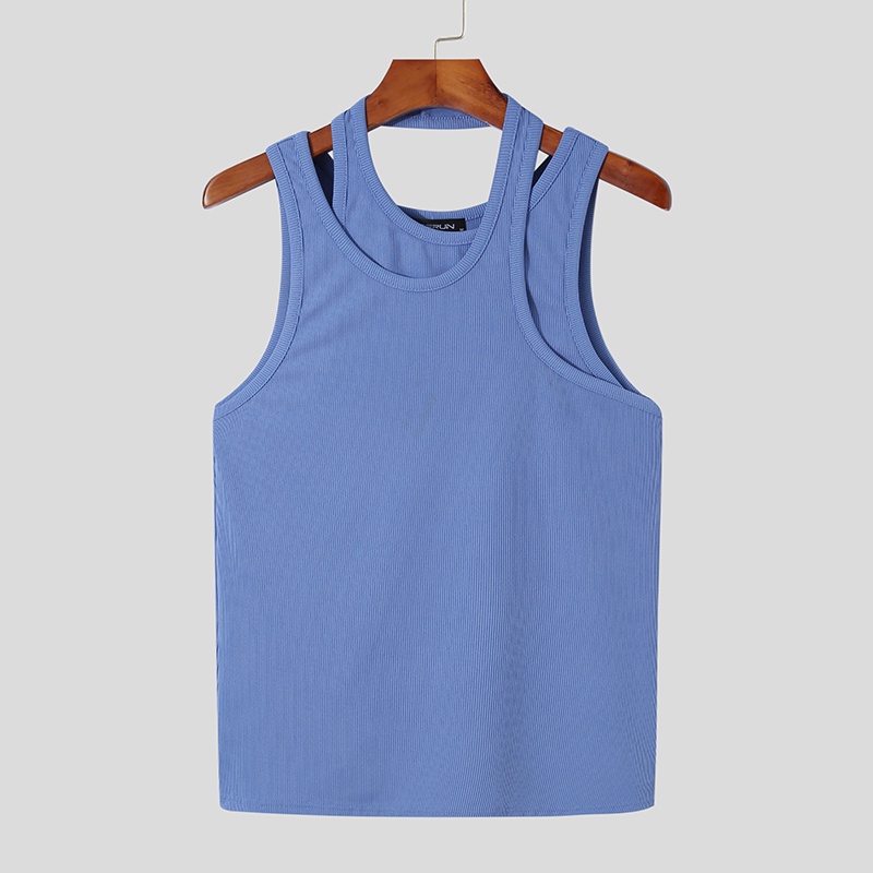 Áo Thun Ba Lỗ Màu Sắc Đơn Giản Form Ôm Thời Trang Cho Nam