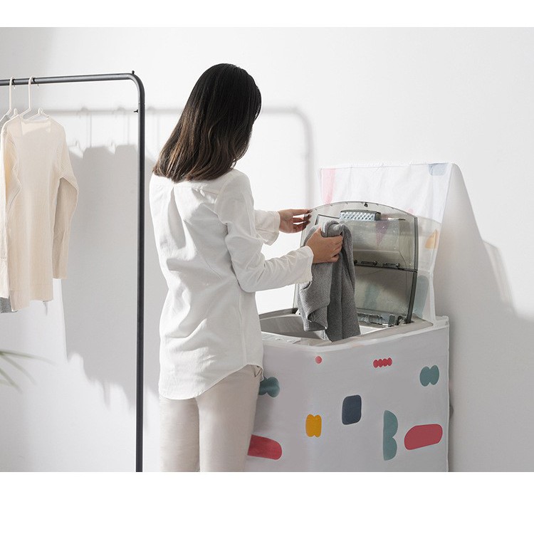 Tấm phủ Máy Giặt Cửa Trên, Áo trùm, miếng đậy, che, phủ bảo vệ, cửa đứng kích thước 62x56x83cm_HL012