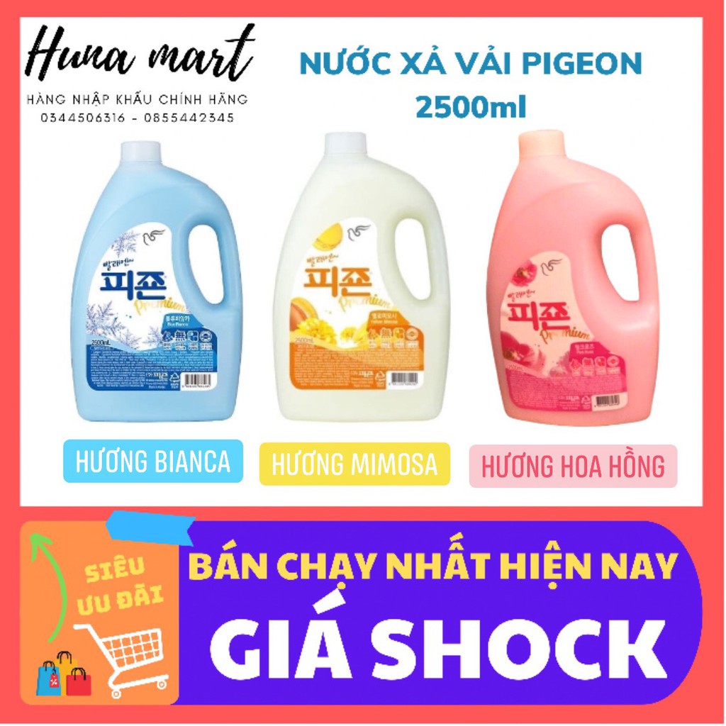 Nước xả vải hương hoa Pigeon dạng can
