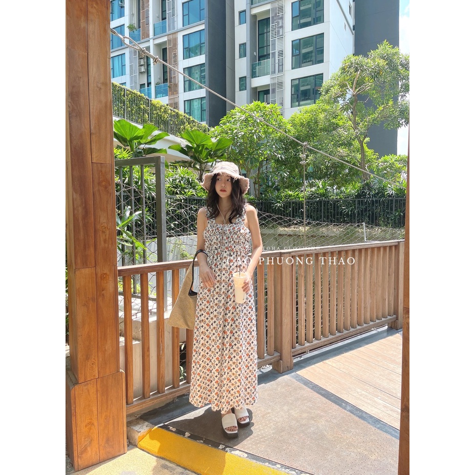 Đầm Suông LV Bèo Trắng