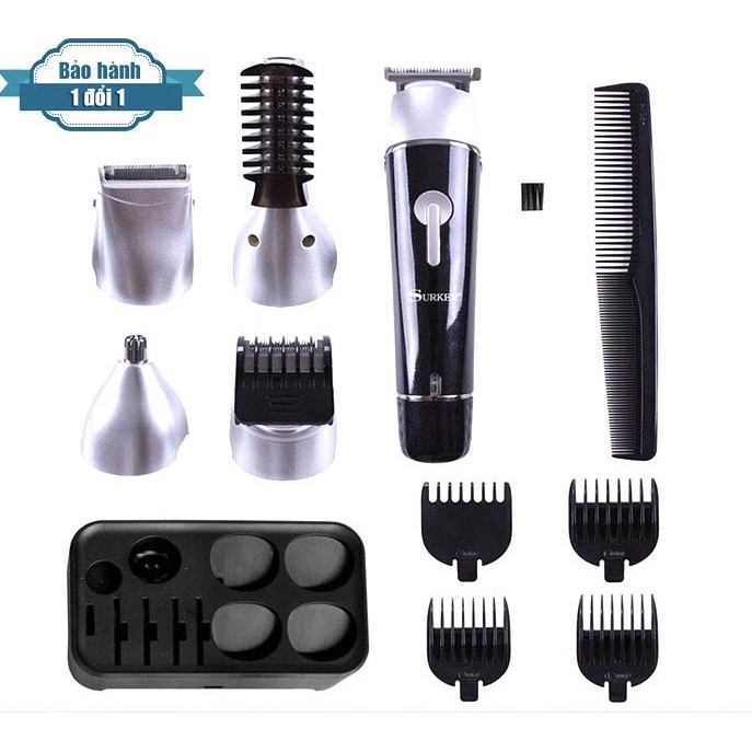 Tông Đơ Cắt Tóc Cạo Râu Tỉa Lông Kemei KM-600 Kiêm Máy Cạo Râu 6 Trong 1 Cao Cấp
