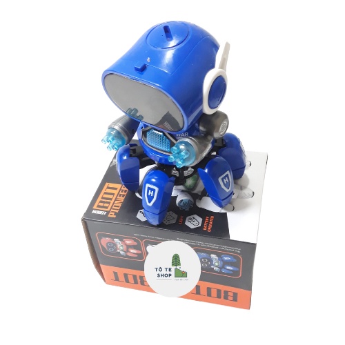 Đồ chơi robot nhảy múa theo điệu nhạc, Robot thông minh gắn đèn Led phát sáng vui nhộn, đồ chơi robot cho bé trai