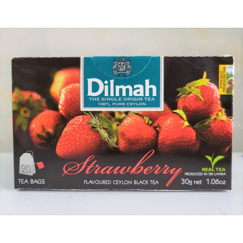 [Hộp 30g – STRAWBERRY] TRÀ ĐEN TÚI LỌC HƯƠNG DÂU [Sri Lanka] DILMAH Ceylon Black Tea