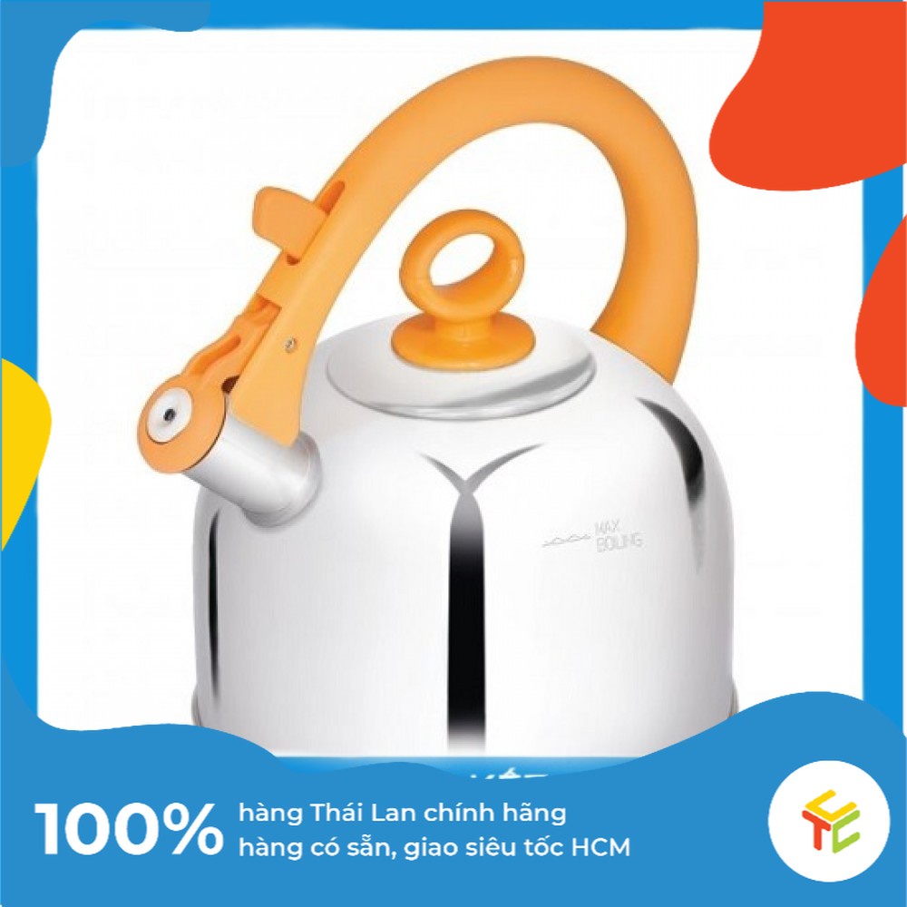 Ấm Nước Inox Zebra Image 3,5 Lít Màu Cam, đỏ, xám - Ấm nước inox dã ngoại siêu bền Thái Lan nhập khẩu