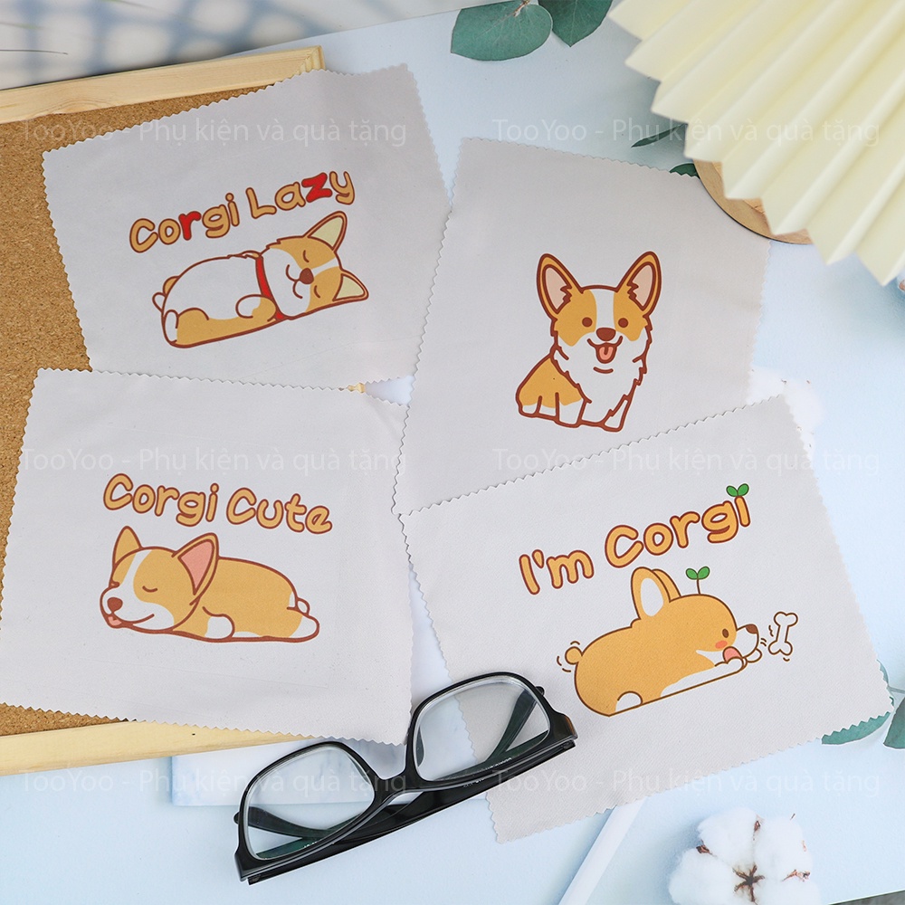 Khăn lau kính, khăn lau màn hình điện thoại hình CORGI dễ thương cute TooYoo TY0230