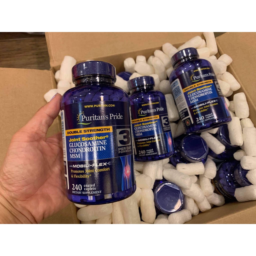 Viên Uống Hỗ Trợ Xương Khớp Glucosamine Chondroitin MSM Puritan's Pride Của Mỹ lọ 240 viên
