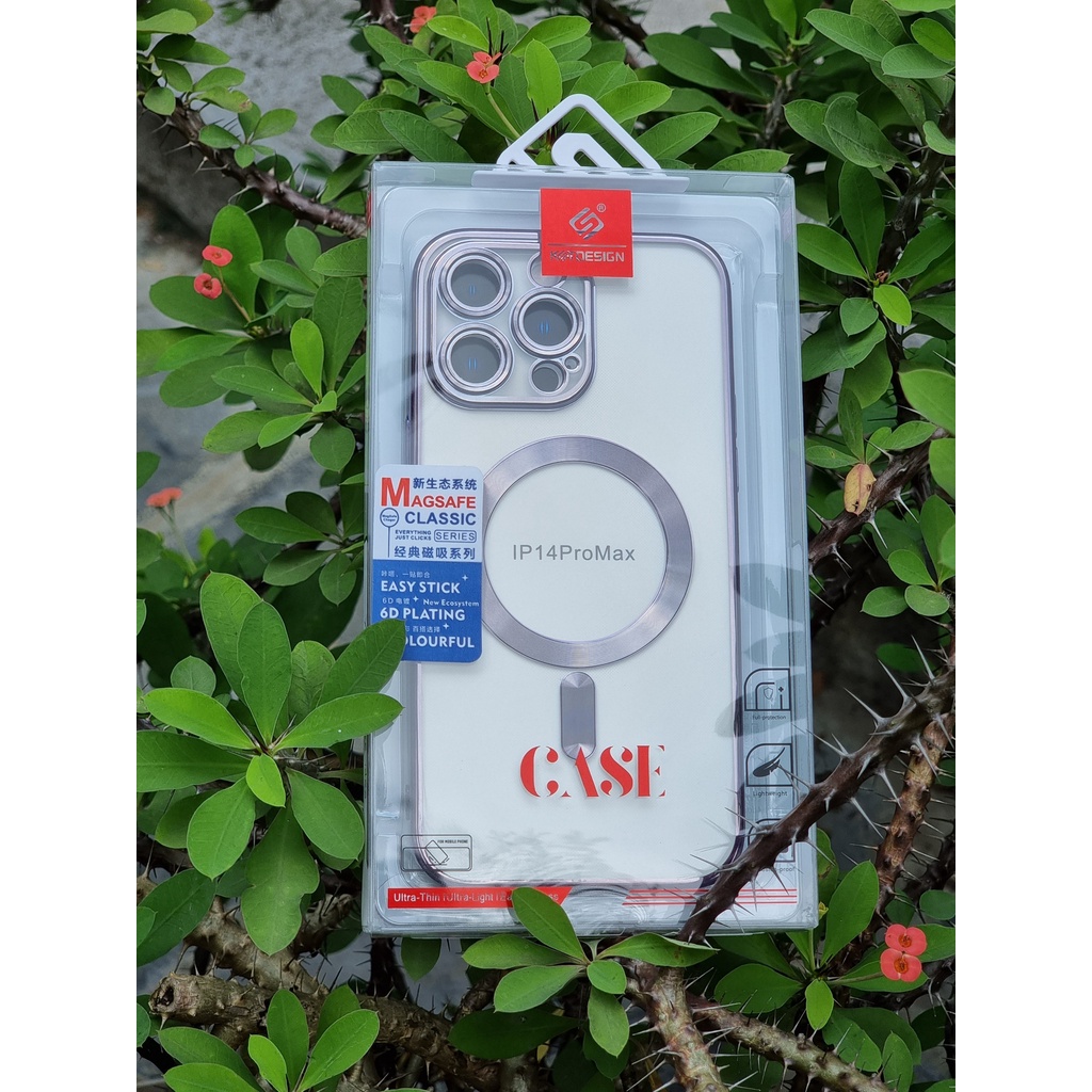 Ốp lưng KST trong viền màu hỗ trợ sạc Magsafe cho iPhone 14 Pro Max, 14 Plus, 14 Pro, 14 bảo vệ cụm camera siêu đẹp