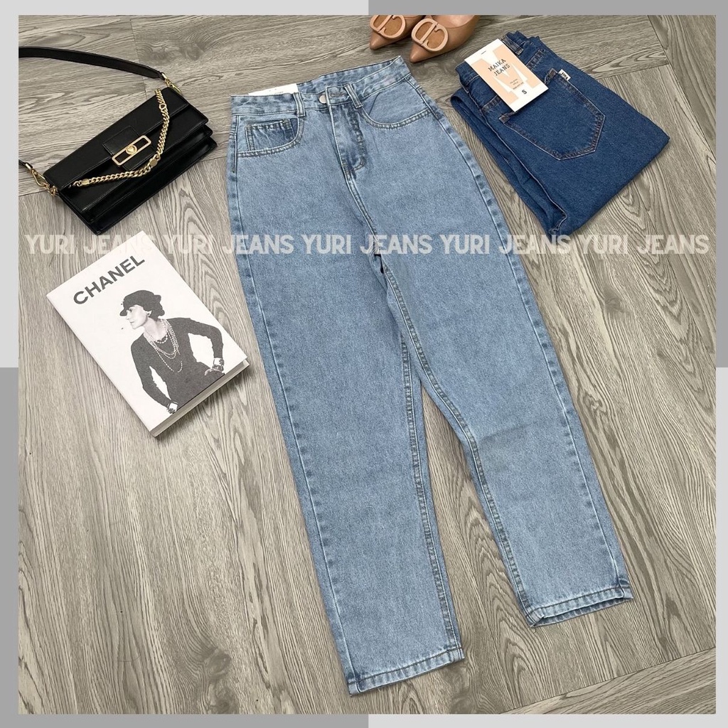 Quần Bò Nữ, Quần Jean Baggy Trơn Lưng Cao Form Đẹp Ulzzang Yuri jeans