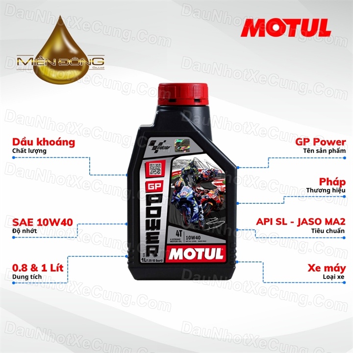 Nhớt Motul GP Power 4T 10W40 dành cho các dòng xe máy ( kèm lọc nhớt chính hãng )