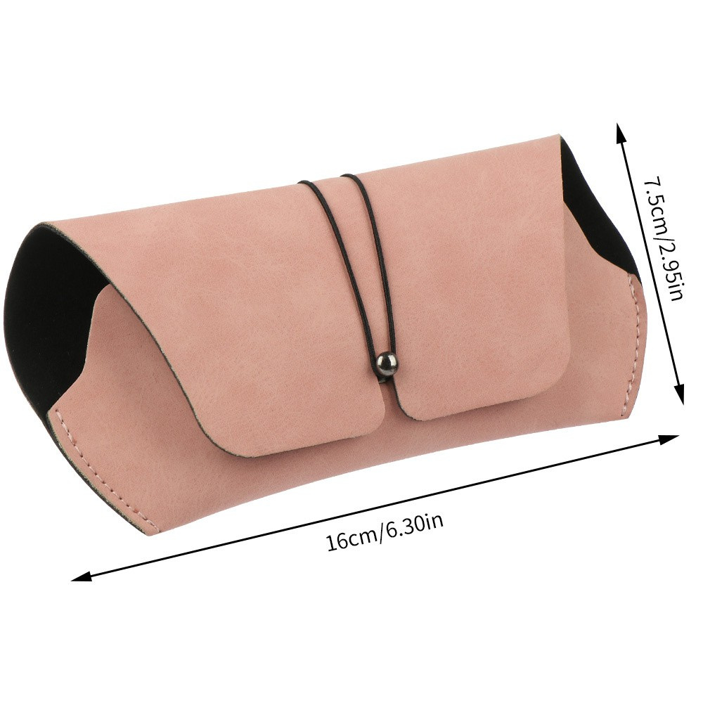 Hộp đựng kính mắt da nhám có khóa dây nhiều màu sắc tùy chọn nhỏ gọn dành cho cả nam và nữ