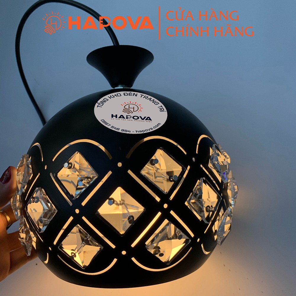 Bộ 03 Đèn thả trang trí trần bằng pha lê HAPOVA PIXAR 6939/3 + Tặng kèm bóng led 9W Vàng