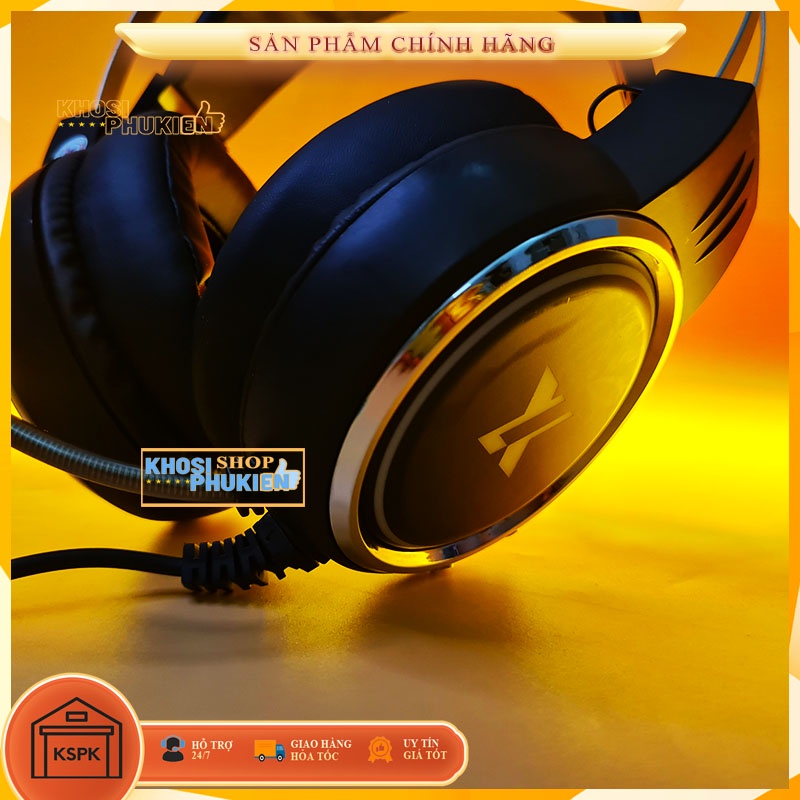 TAI NGHE MÁY TÍNH GAMING CÓ MIC MÀU ĐEN MÀU HỒNG KÈM LED SPK TNXL