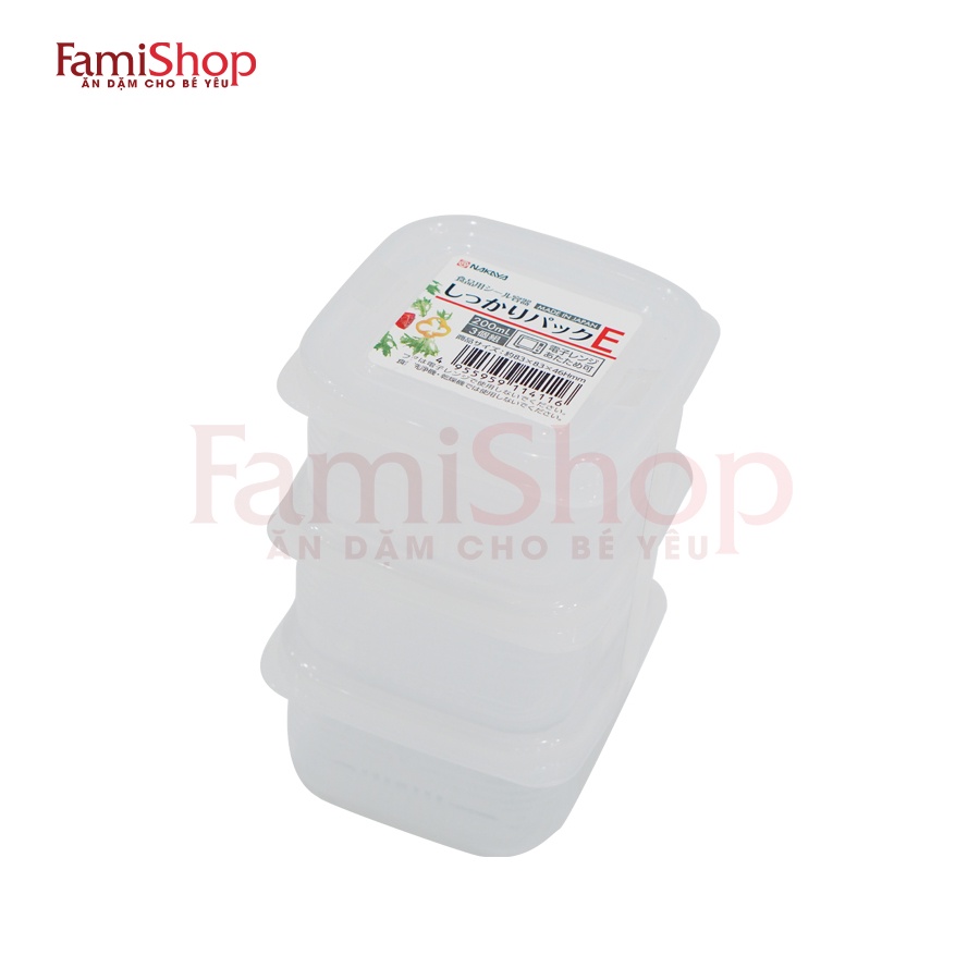FamiShop Set 3 hộp nhựa 200ml Nakaya Nhật