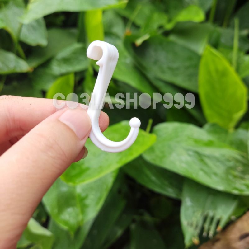 Set 5 cái móc nhựa dùng để cài kệ sắt/kệ inox size nhỏ treo phụ kiện nhà tắm, đồ dùng nhà bếp