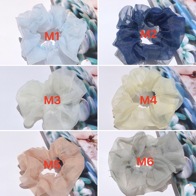 Dây buộc tóc scrunchies vải voan thô