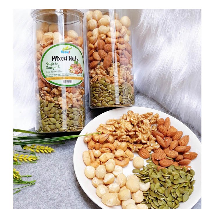 500Gr - MIX 6 LOẠI HẠT VÀ TRÁI CÂY SẤY NGUYÊN VỊ ( MIX NUTS,HẠNH NHÂN,ÓC CHÓ,HẠT ĐIỀU) - VEGA NUTS | BigBuy360 - bigbuy360.vn