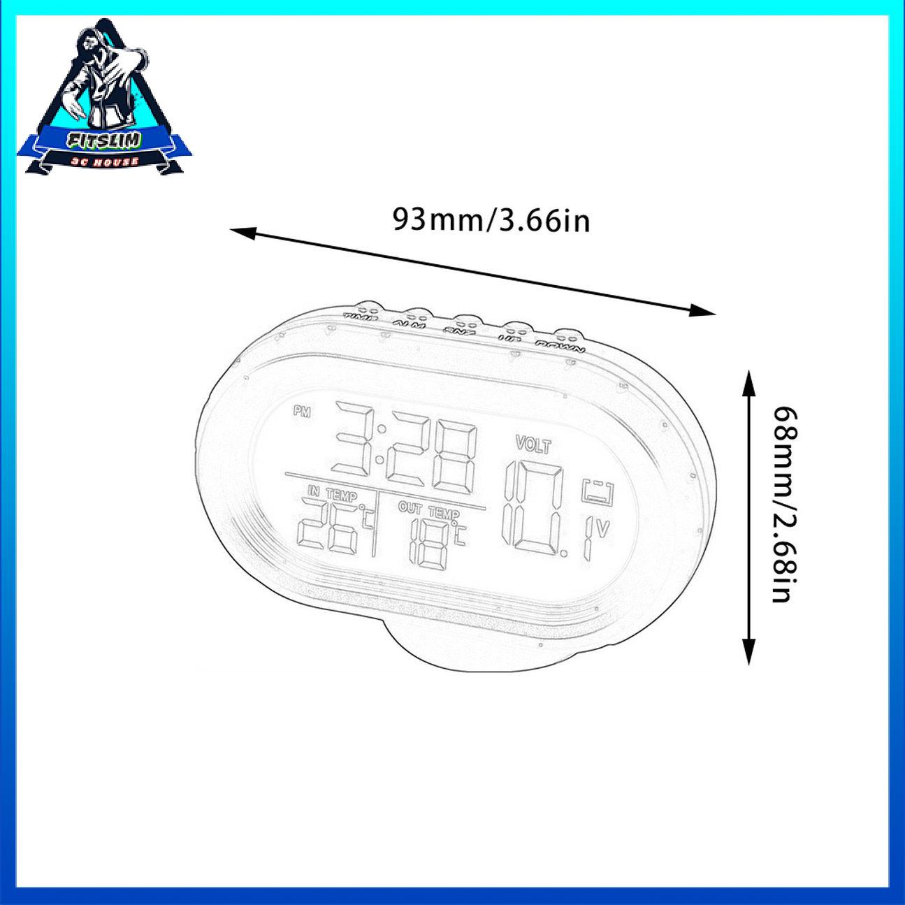 Đồng hồ nhiệt độ ô tô Vôn kế Nhiệt kế ô tô Đồng hồ điện tử Đèn ngủ